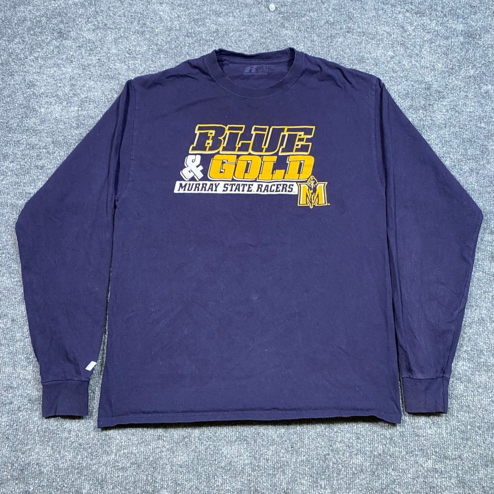 Russell Athletic Murray State Racers Long Sleeve T-Shirt Mens Large Navy Blue